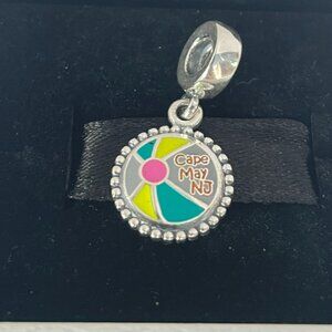 Pandora Cape May Beach Ball Exclusive Dangle Charm Travel Pendant